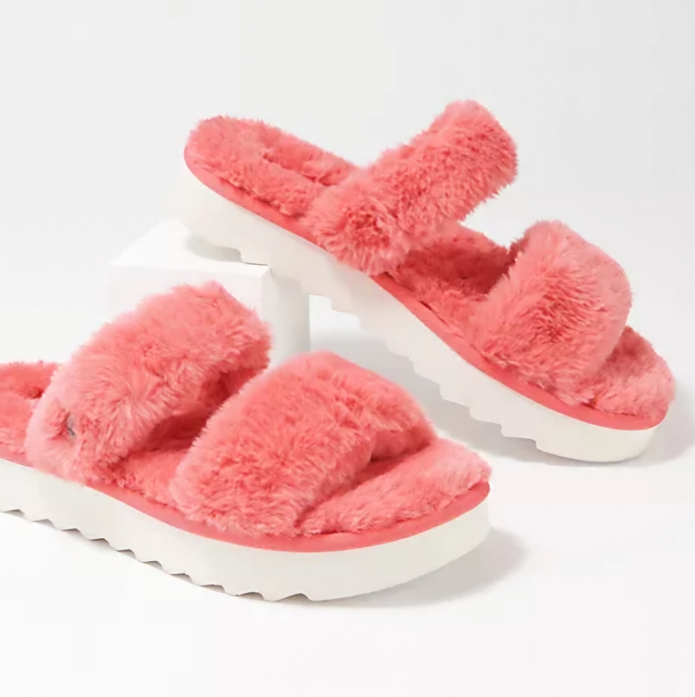 Koolaburra by Ugg Fuzz-on Faux-fur Slide Sandals Size 9